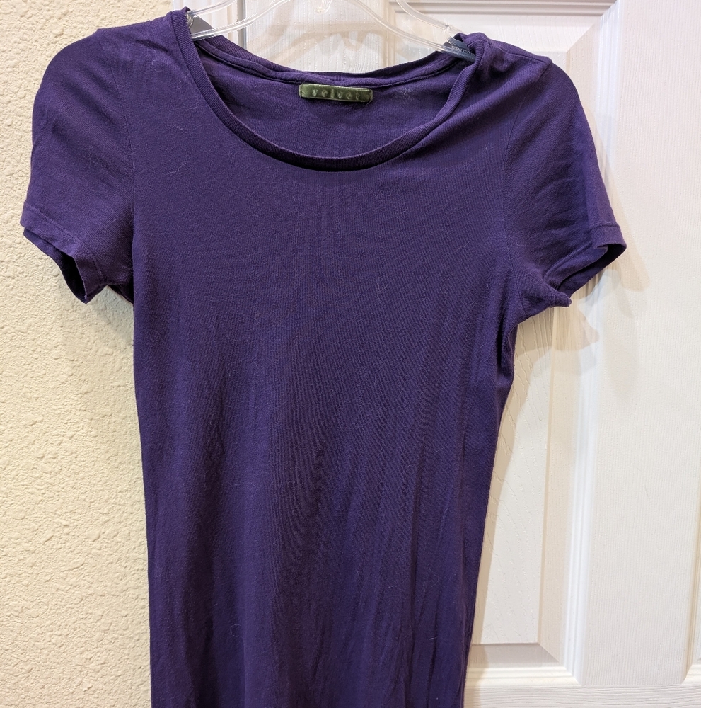 Velvet by Graham & Spencer Women's Deep Purple Short Sleeve Tee